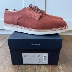 Cole Haan Men's Tanner Plain Ox Brandy Brown Suede Oxfords - 9.5